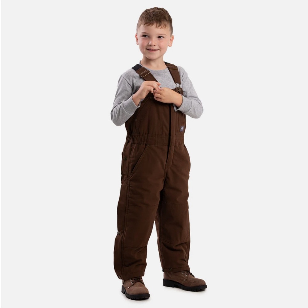 Berne Youth Softstone Insulated Bib Overall, Brown, Size Youth Small